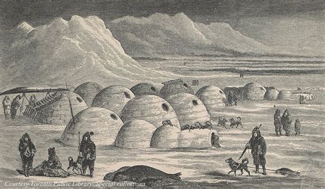 "Ig-loos or Snow village at Oopungnewing" | Ancient houses, Inuit, Igloo village