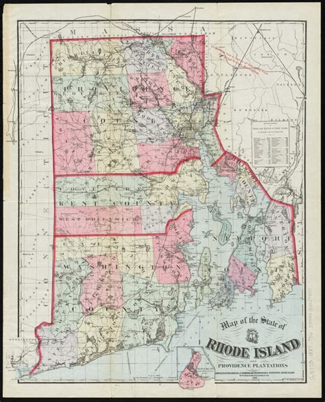 Map Of The State Of Rhode Island And Providence Plantations Digital Commonwealth