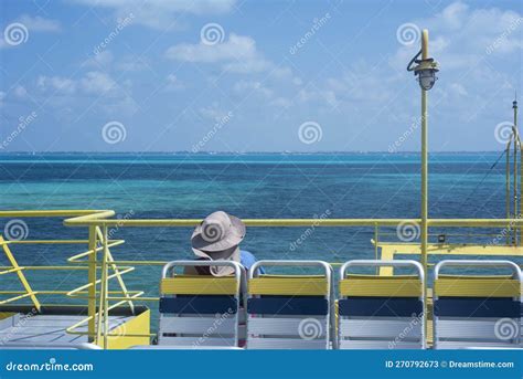 Passenger In A Ship Observes The Sea Stock Image Image Of Relaxation