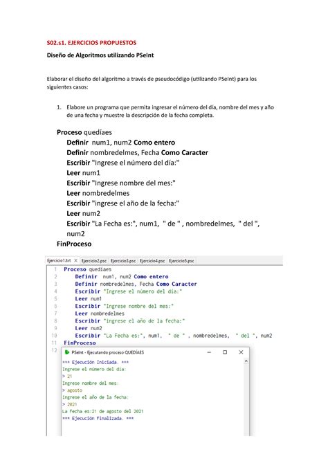 S02s1 Ejercicios propuestos S02 EJERCICIOS PROPUESTOS Diseño de
