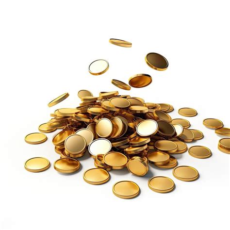 Premium Photo Illustration Falling Gold Coins 3d Realistic Perfect