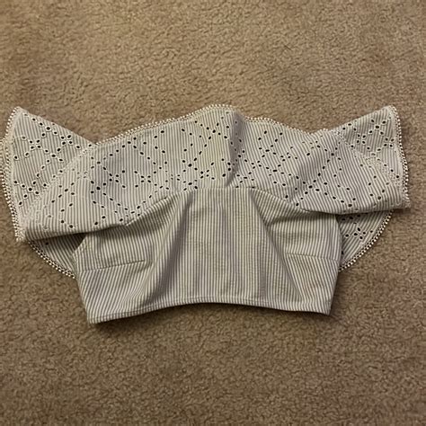 Revolve Jonathan Simkhai Seersucker Bandeau Bikini Top Gem