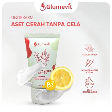 Jual GLUMEVIT UNDERARM Pemutih Selangkangan Hitam Membandel Pembersih