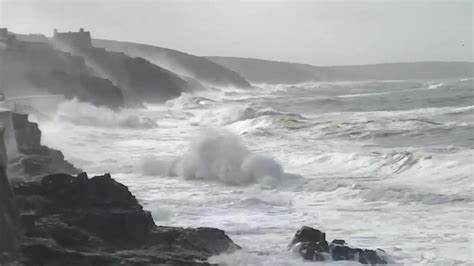 Roiling Waves From Storm Ellen Crash On Cornwall Coast Yahoo Sport