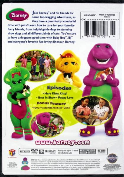 Barney - Furry Friends NEW DVD Cuddly Fun Educational Baby Bop, BJ, Riff | eBay