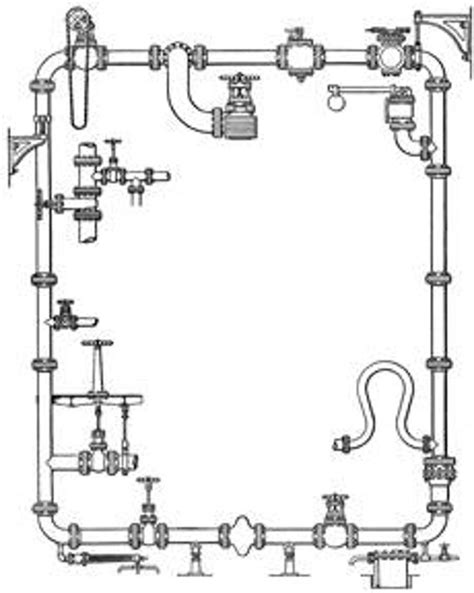 Plumbing Pipes Schematic Diagram Tech Plans Blueprint Design Etsy