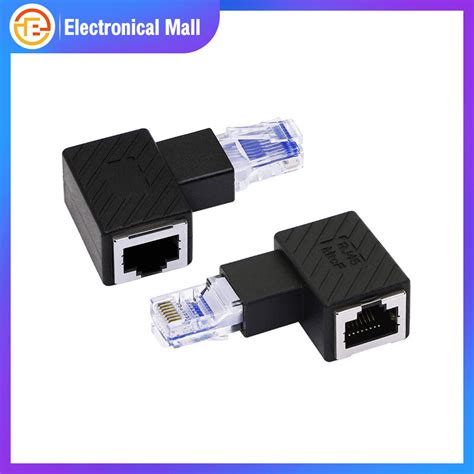 Rj45 Fast Ethernet ชายหญงขอศอกขวาอะแดปเตอร Cat56 Ethernet Lan