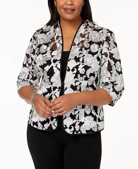 Alex Evenings Plus Size Embroidered Jacket And Shell Macys