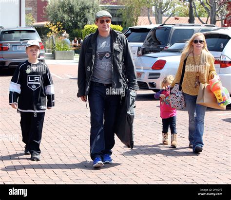 David Boreanaz and his family arrive at John Varvatos clothing store in ...