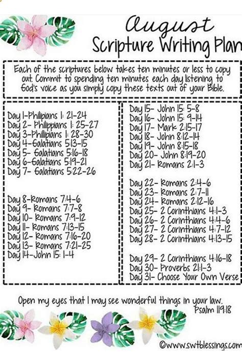 Free Printable Scripture Writing Plans