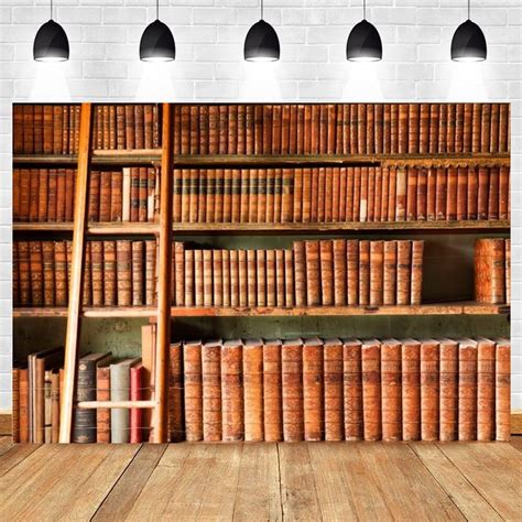 Bookshelf Backdrop Vintage Bookcase Magic Books Grunge Ancient Library