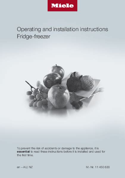 Miele Fridge Freezer Operating And Installation Instructions