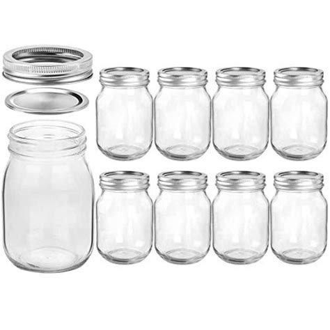 Mason Jars 16 Oz Regular Mouth Glass Jars With Lids And Bands 8 Pcs Ball Regular Mouth Mason