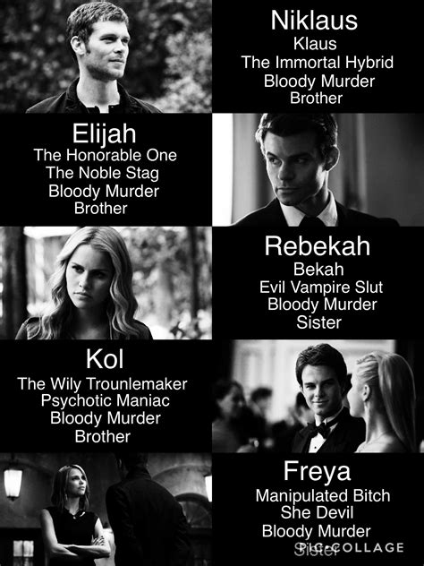 Aesthetic The Originals Klaus Mikaelson Elijah Mikaelson Rebekah Mikaelson Kol Mikaelson Freya ...