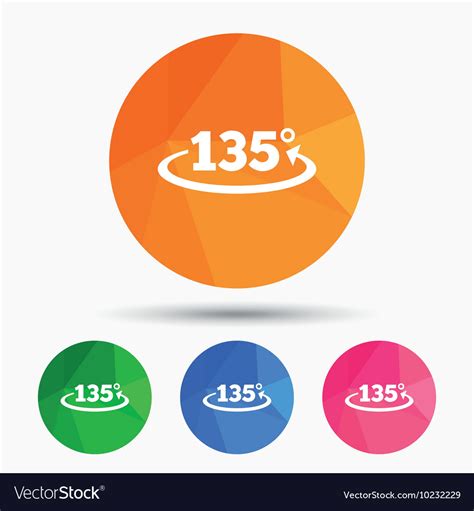 Angle 135 degrees sign icon geometry math symbol Vector Image