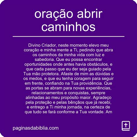 Oração Abrir Caminhos