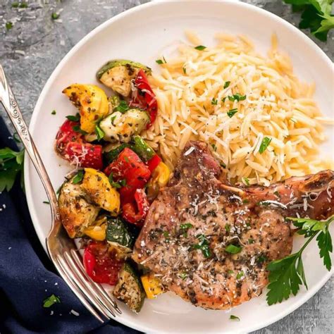 Italian Pork Chops {baked With Veggies} Lil Luna