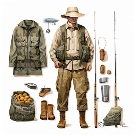 Premium Ai Image Realistic Fisherman Outfit On White Background