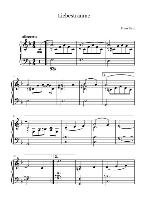 Liebestr Ume Arr Roger Da Luz By Franz Liszt Sheet Music For Easy