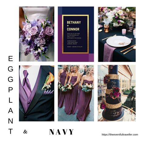 Eggplant And Navy Wedding Color Schemes Purple Purple And Green Wedding Purple And Gold Wedding