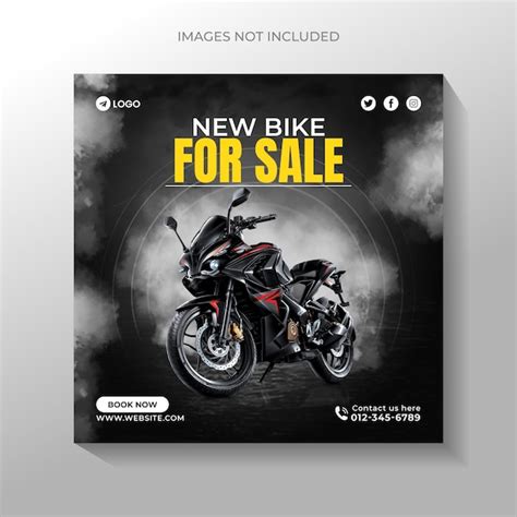 Premium Vector New Bike Sale Social Media Motorcycle Riding Social Media Post Bike Service