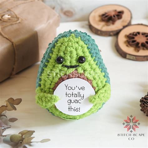 Cute Positive Crochet Avocado Decoration Handmade Positive Etsy