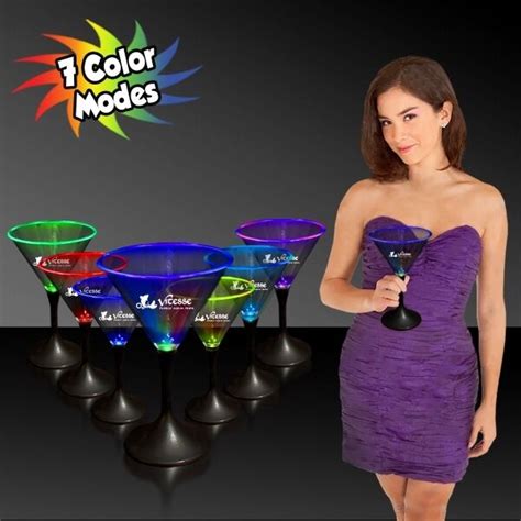 Custom Printed Light Up Martini Glass 7 Oz With Your Logo