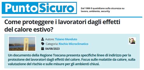 COME PROTEGGERE I LAVORATORI DAGLI EFFETTI DEL CALORE ESTIVO CGIL Modena