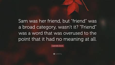 Gabrielle Zevin Quote Sam Was Her Friend But Friend Was A Broad