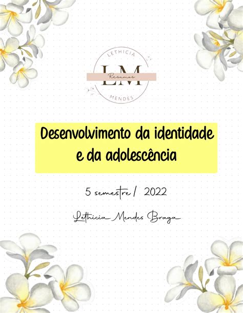 Solution Desenvolvimento Da Identidade Na Adolesc Ncia Studypool