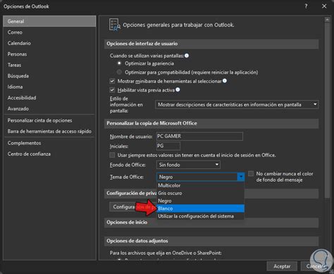 Cambiar A Modo Oscuro Outlook Solvetic