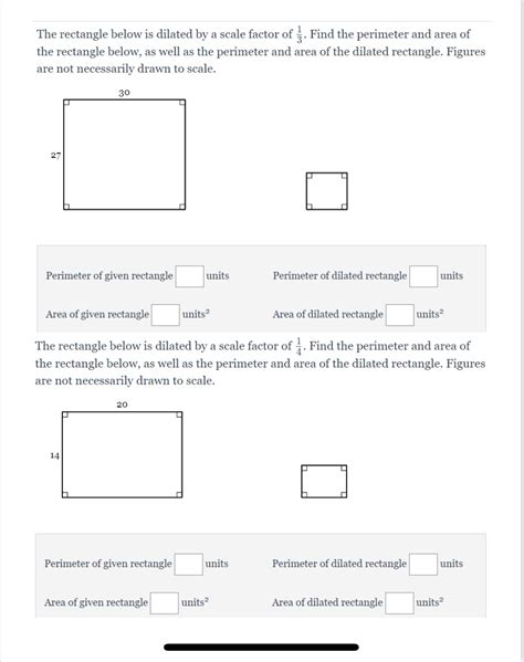 Solved The Rectangle Below Is Dilated By A Scale Factor Of Find The