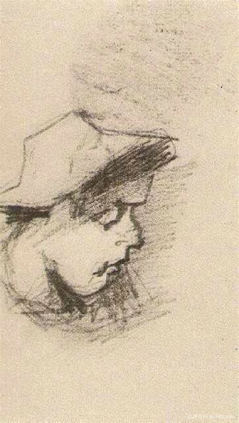 戴草帽的人的头 Head of a Man with Straw Hat 1885 Nunen Nuenen Netherlands