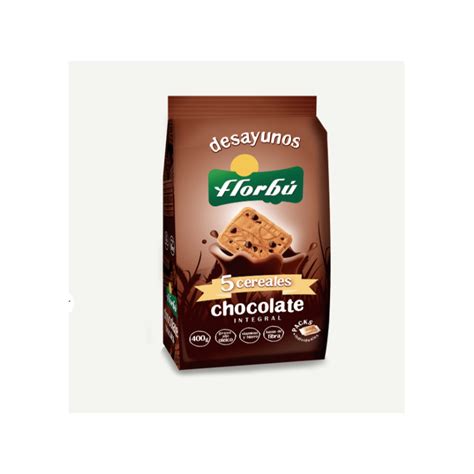 GALLETA DESAYUNOS 5 CEREALES CHOCO GALLETAS FLORBÚ 400 Gramos