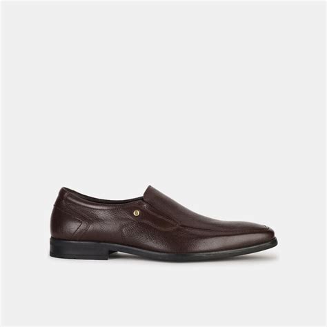 Hush Puppies Brown Leather Formal Slip On Shoes For Men Bata