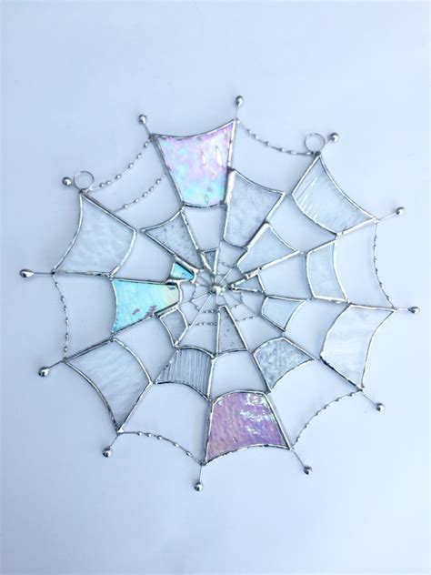 Stained Glass Cobweb Suncatcher To Order Handmade Window Decoration