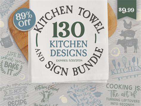 Kitchen Towel Svg Sublimation Bundle So Fontsy