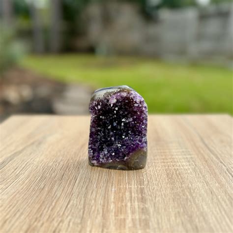 Standing Amethyst Cluster With Polished Edges Mystix Gemstones