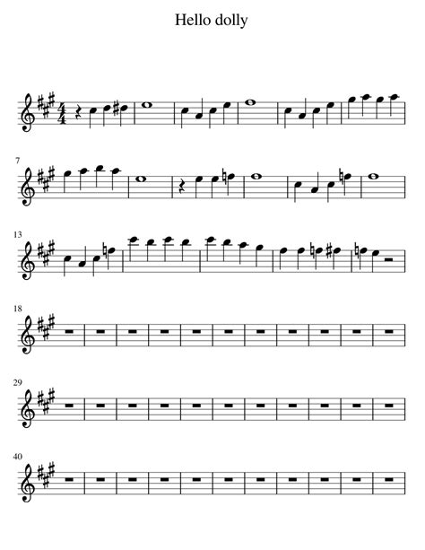 Hello Dolly Sheet Music For Alto Saxophone Download Free In Pdf Or