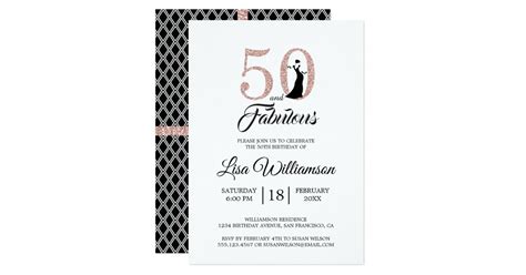 Blush Pink Glitter 50 Fabulous 50th Birthday Party Invitation