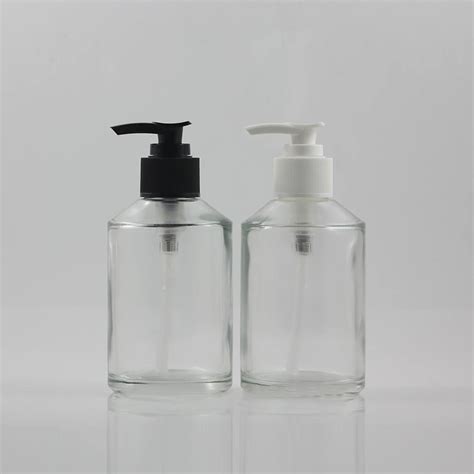 30pcs Empty 200 Ml Round Clear Glass Lotion Packaging With White Or