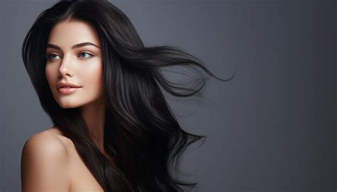 premium photo  woman  long hair   black hair  long hair