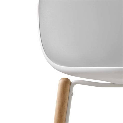 Tabouret Shelby Blanc Et Bois Cr Aligne Groupe Sofive