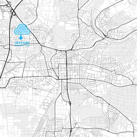 Nice Bright Vector Map Of Ludwigsburg Baden Wuerttemberg Germany With