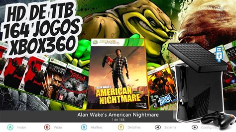 HD De 1TB Lotado Mais De 160 Jogos Para Xbox 360 Cliente De