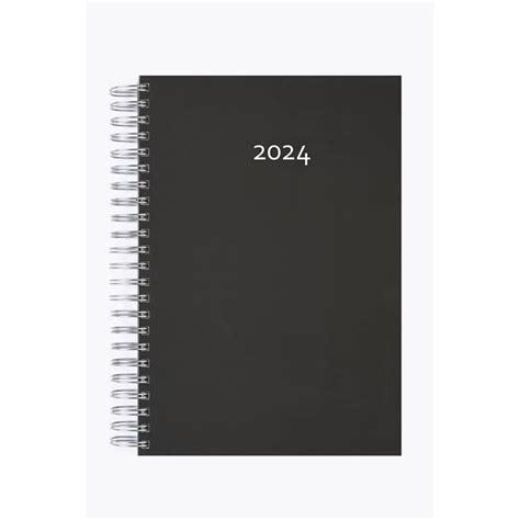 Calenier 2022 épais Noir Dots Reliure spirale Une page par jour