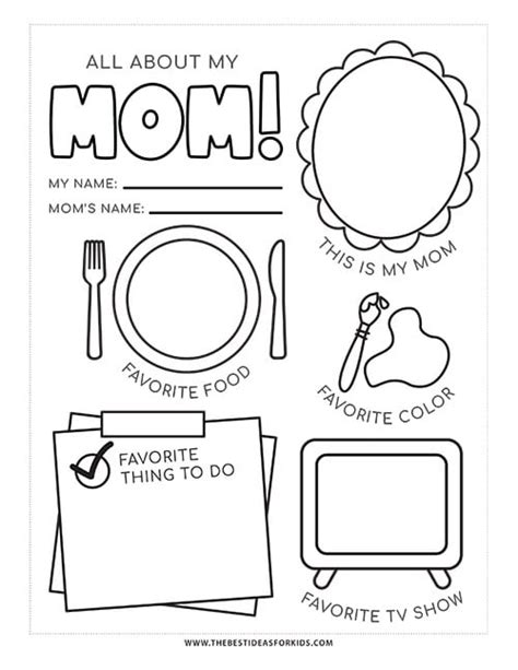 6 All About Mom Mothers Day Printable Sheets —