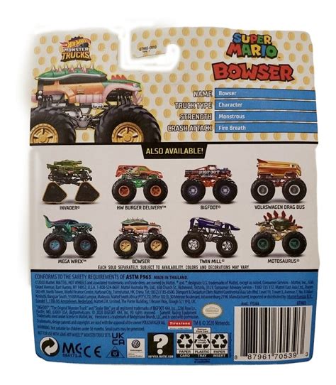 Hot Wheels Monster Trucks Super Mario Bowser Mercadolibre