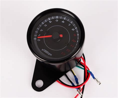 12V 13000RPM Round Universal Motorcycle Bike Digital Metal Shell Black