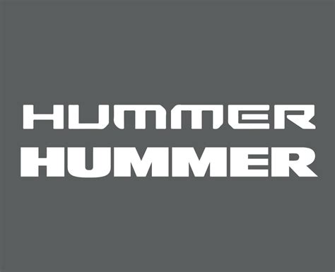 Hummer Logo Brand Symbol Name White Design Usa Car Automobile Vector Illustration With Gray ...